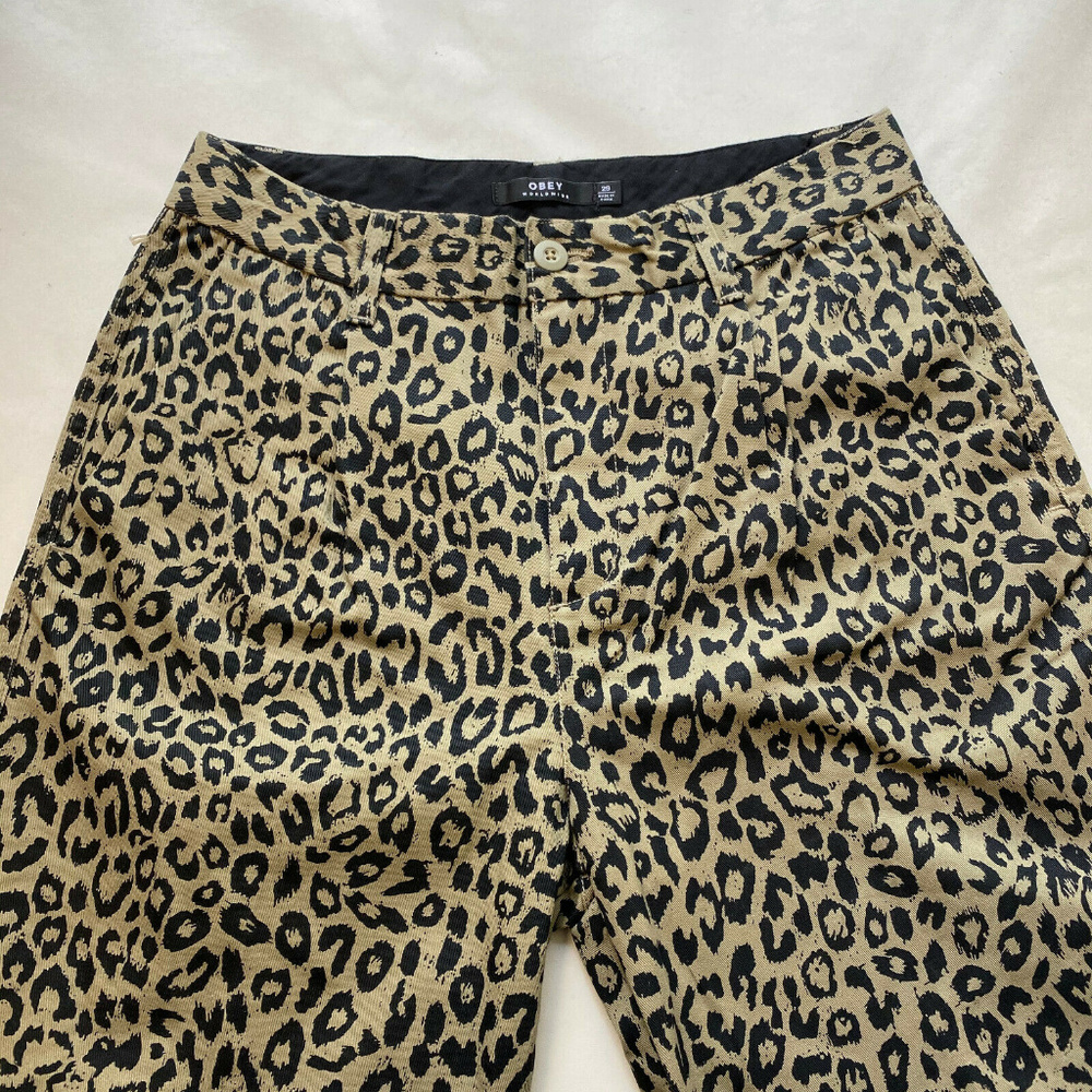 Obey High Waisted Wide Leg Trousers "Casbah" Khaki - Picture 4 of 7